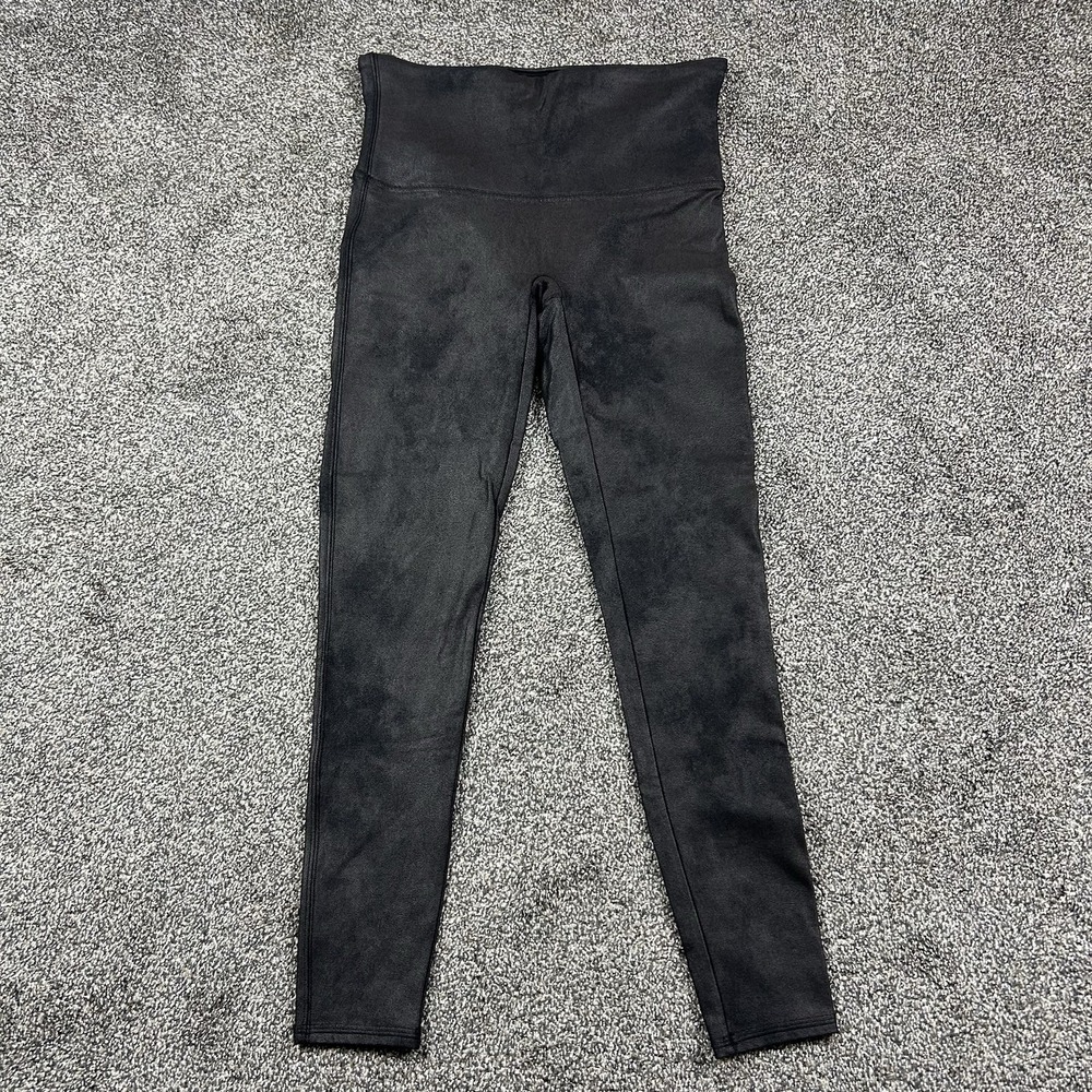 Spanx Faux‎ Leather Leggings Black Womens XL Athleisure Workout Office Work